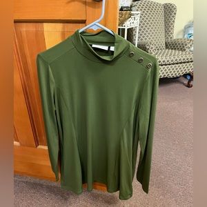 Susan Graver - size small., long sleeve , green cotton shirt.. never worn